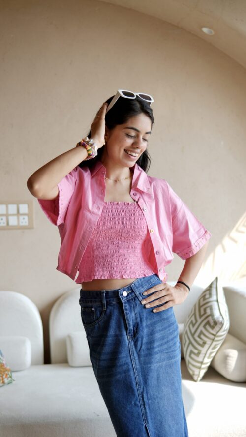 soft fit smocked top
