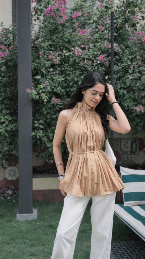 Ruffled Neckline Top