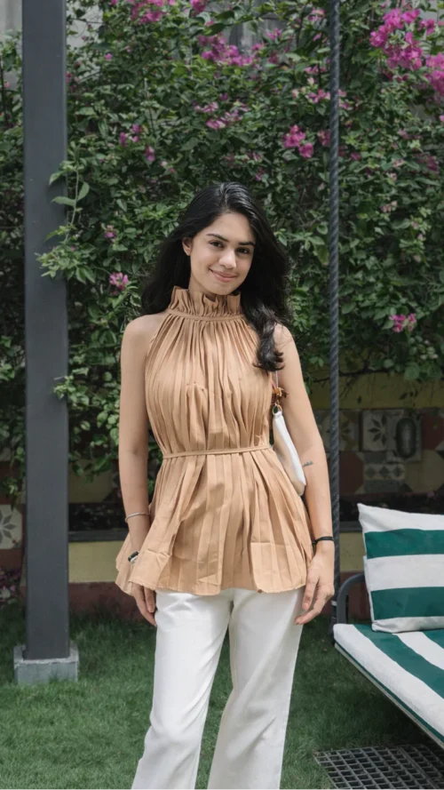 Ruffled Neckline Top